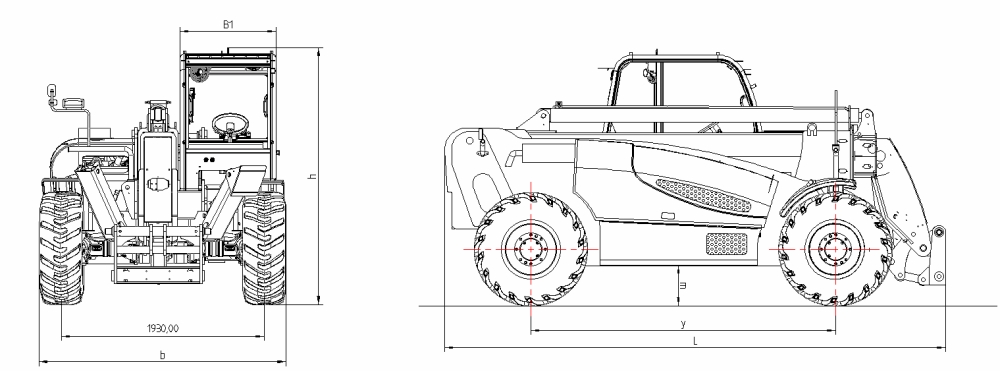 Size of NEOlift Telescopic Handler Forklift 